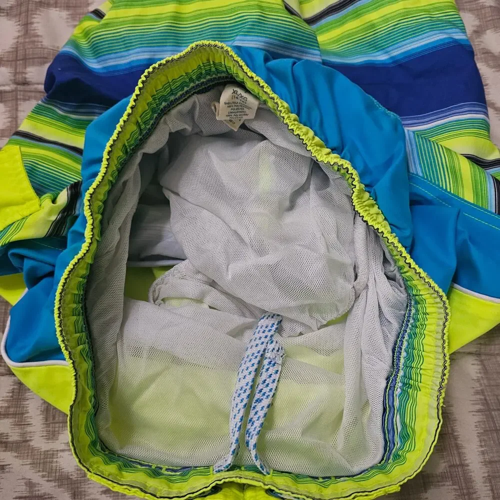 Op Boys Size 14/16 Swim Trunks Shorts Yellow Blue